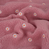 Teddy Stof Geborduurd Bloemen Camilla Roze