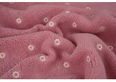 Teddy Stof Geborduurd Bloemen Camilla Roze