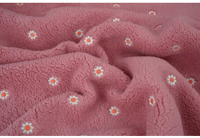 Teddystoff Bestickt Blumen Camilla Rosa