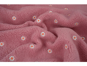 Teddystoff Bestickt Blumen Camilla Rosa