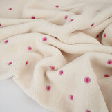 Teddy Stof Geborduurd Bloemen Camilla Creme