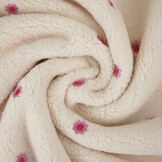 Teddy Stof Geborduurd Bloemen Camilla Creme