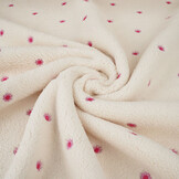 Teddystoff Bestickt Blumen Camilla Creme