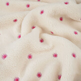 Teddystoff Bestickt Blumen Camilla Creme