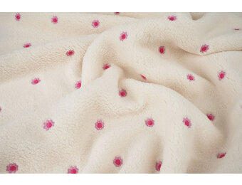 Curly Teddy Embroidered Camilla Creme