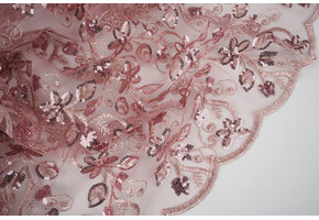 Mesh Embroidered Sequins Melissa Old Pink