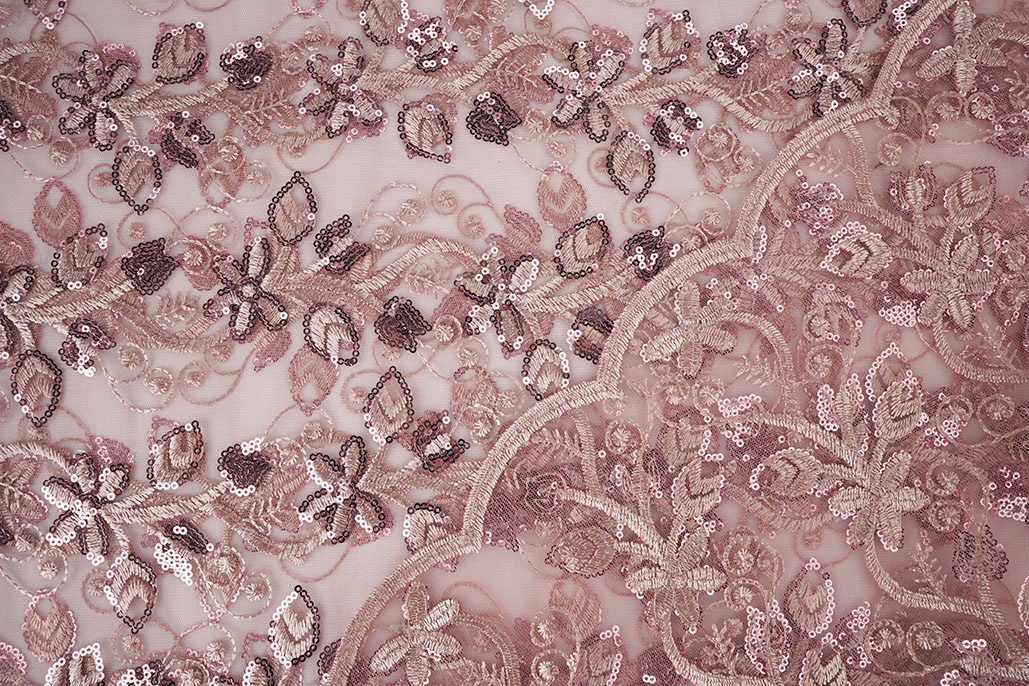 Mesh Embroidered Sequins Melissa Old Pink
