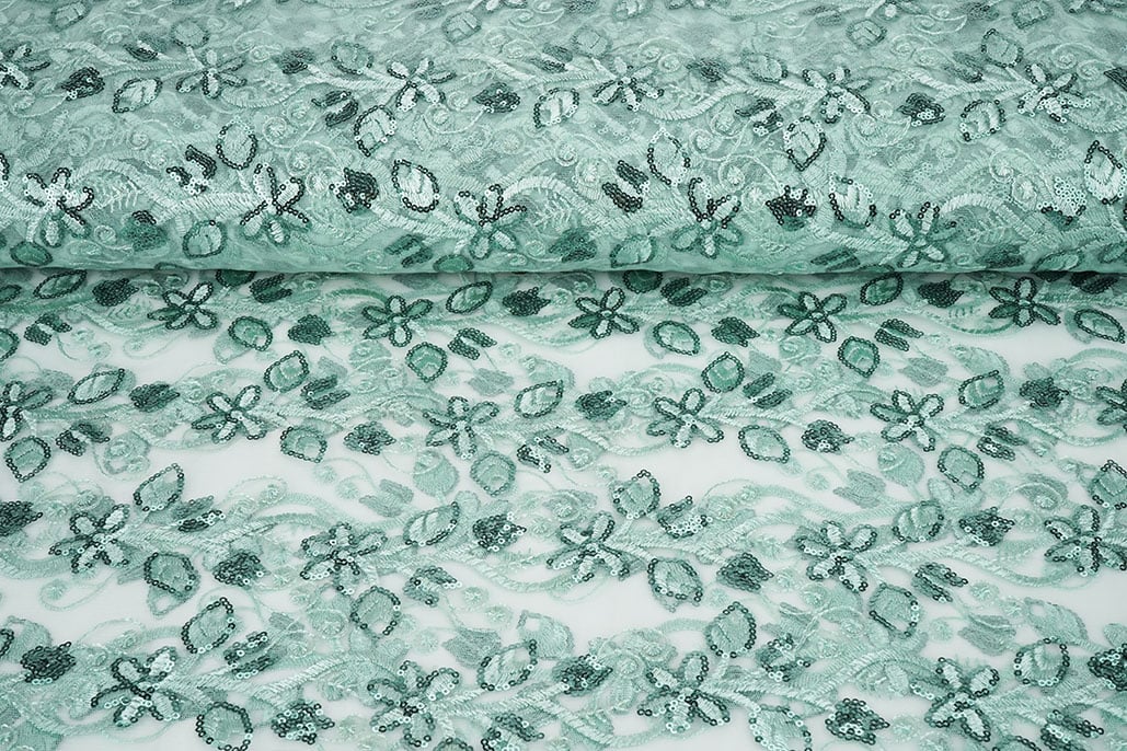 Mesh Embroidered Sequins Melissa Light Old Green