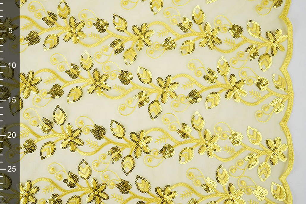 Mesh Embroidered Sequins Melissa Yellow