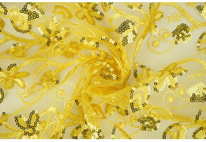 Mesh Embroidered Sequins Melissa Yellow