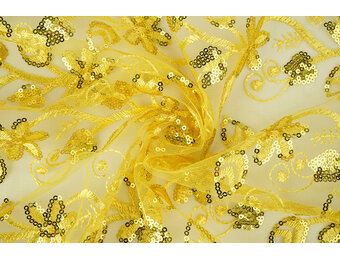 Mesh Embroidered Sequins Melissa Yellow