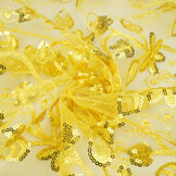 Mesh Embroidered Sequins Melissa Yellow