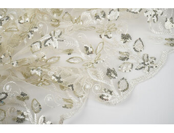 Mesh Embroidered Sequins Melissa Off-White