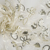 Mesh Embroidered Sequins Melissa Off-White