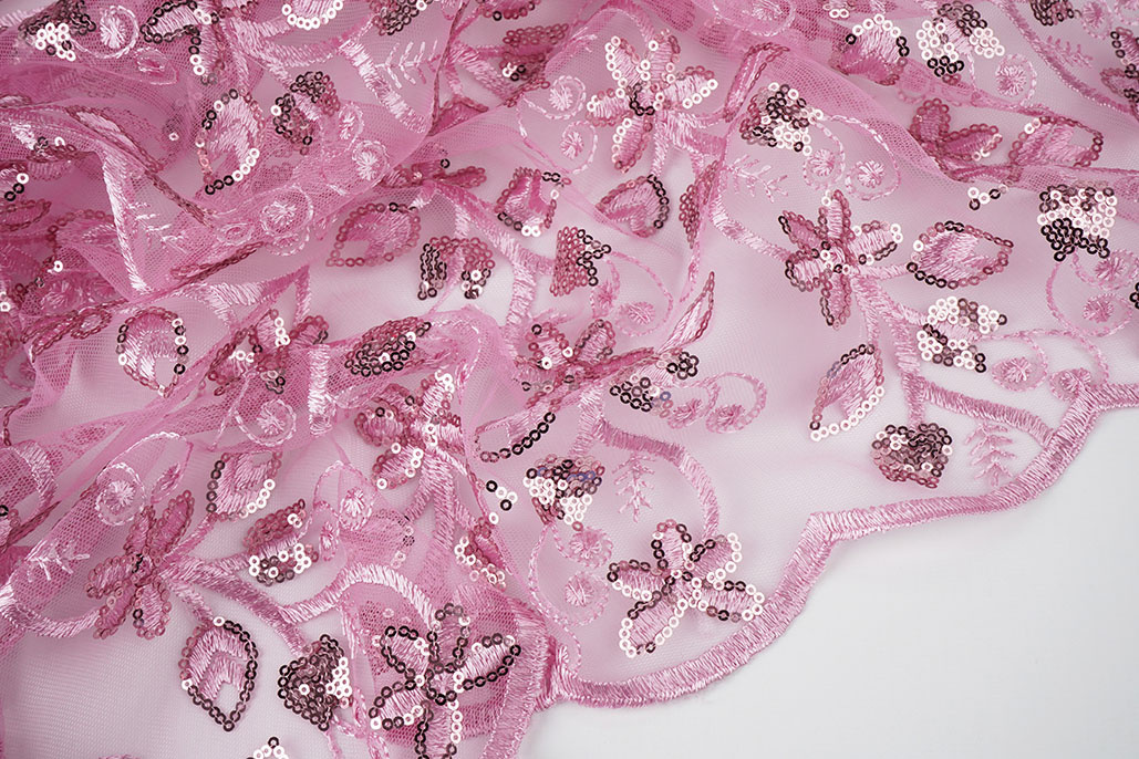 Mesh Embroidered Sequins Melissa Dark Old Pink