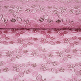 Mesh Geborduurd Pailletten Melissa Donker Oud Roze