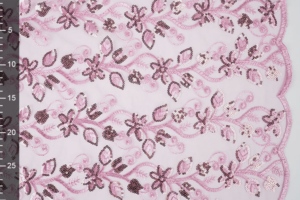 Mesh Embroidered Sequins Melissa Dark Old Pink