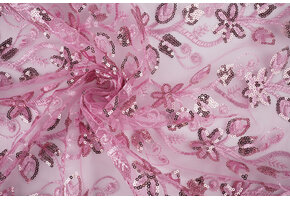 Mesh Embroidered Sequins Melissa Dark Old Pink