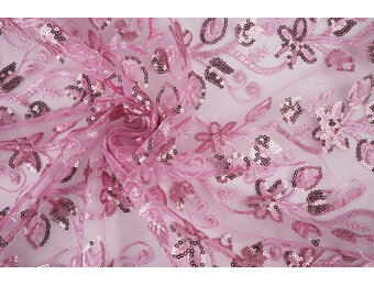 Mesh Embroidered Sequins Melissa Dark Old Pink
