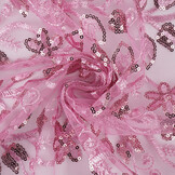 Mesh Geborduurd Pailletten Melissa Donker Oud Roze