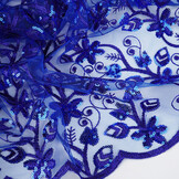 Mesh Embroidered Sequins Melissa Cobalt Blue