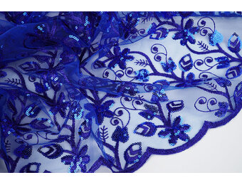 Mesh Embroidered Sequins Melissa Cobalt Blue