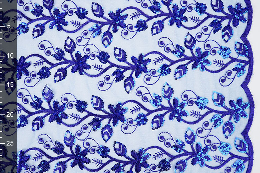 Mesh Embroidered Sequins Melissa Cobalt Blue