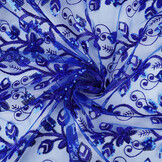 Mesh Embroidered Sequins Melissa Cobalt Blue