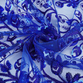 Mesh Embroidered Sequins Melissa Cobalt Blue