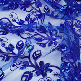 Mesh Embroidered Sequins Melissa Cobalt Blue