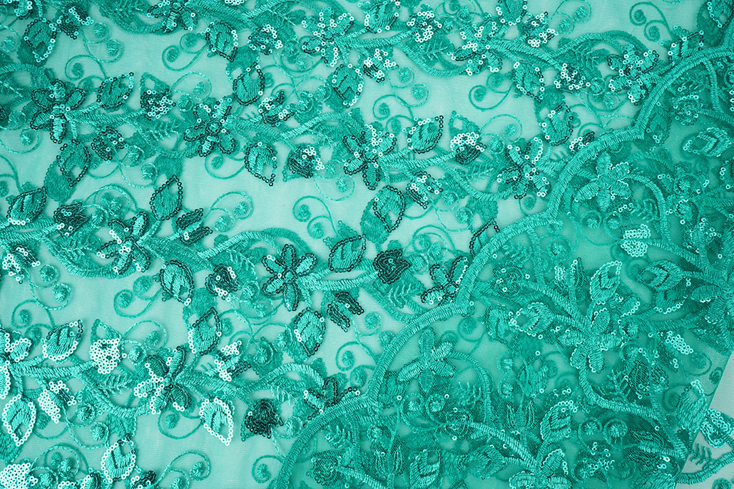 Mesh Embroidered Sequins Melissa Light Sea Green