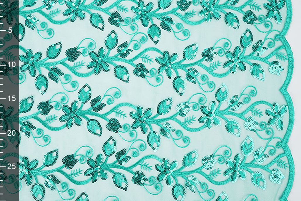 Mesh Embroidered Sequins Melissa Light Sea Green
