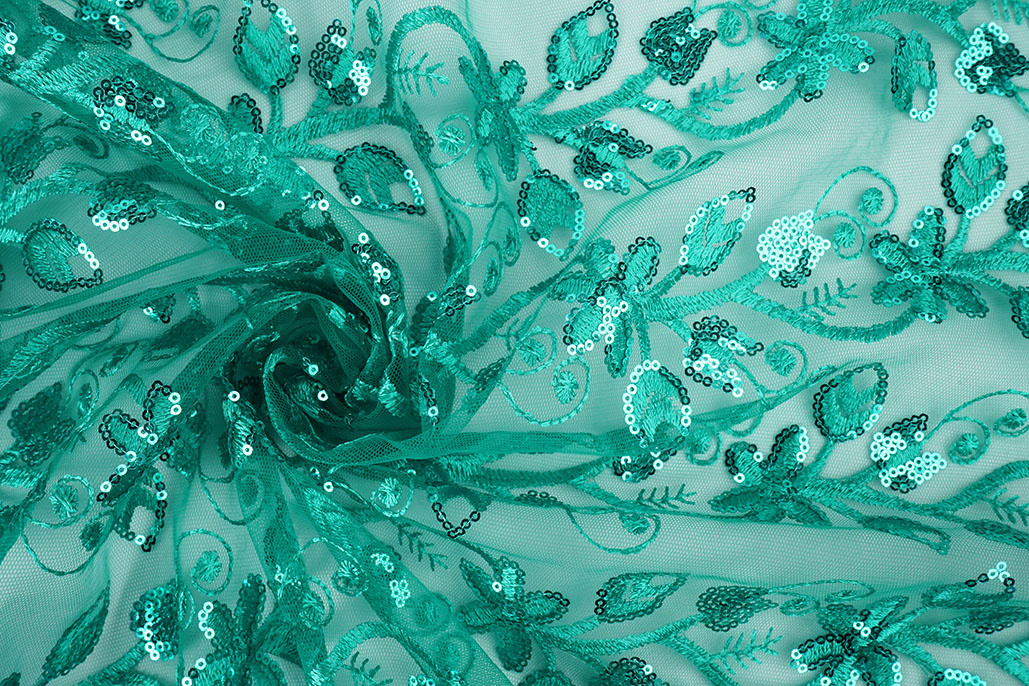 Mesh Embroidered Sequins Melissa Light Sea Green
