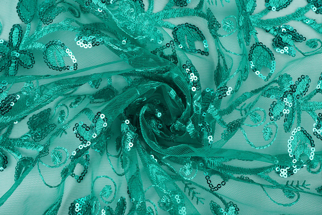 Mesh Embroidered Sequins Melissa Light Sea Green