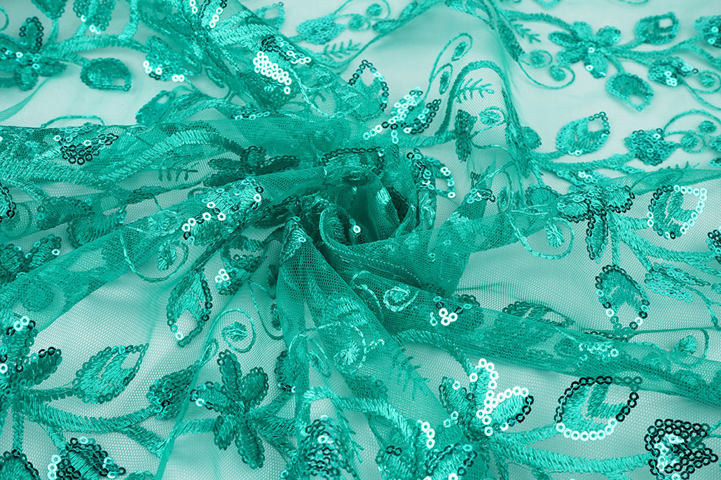 Mesh Embroidered Sequins Melissa Light Sea Green