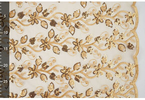Mesh Embroidered Sequins Melissa Gold