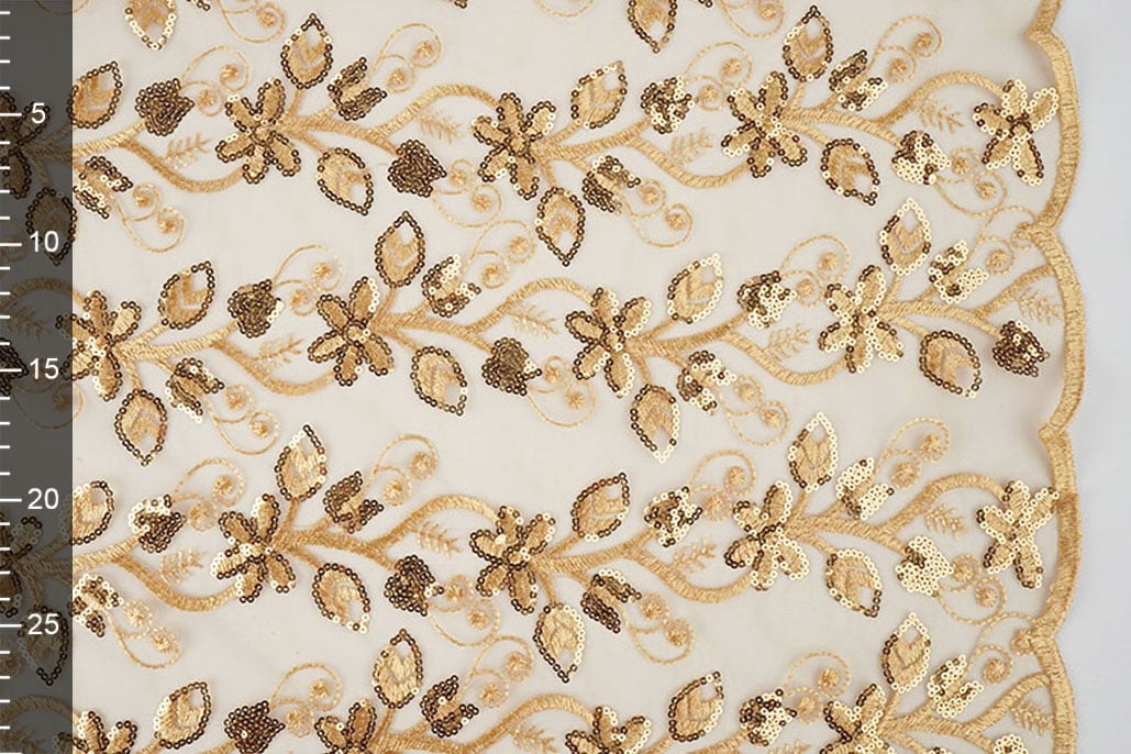 Mesh Embroidered Sequins Melissa Gold