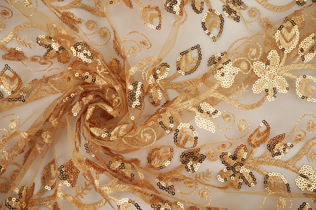 Netz Bestickt Pailletten Melissa Gold