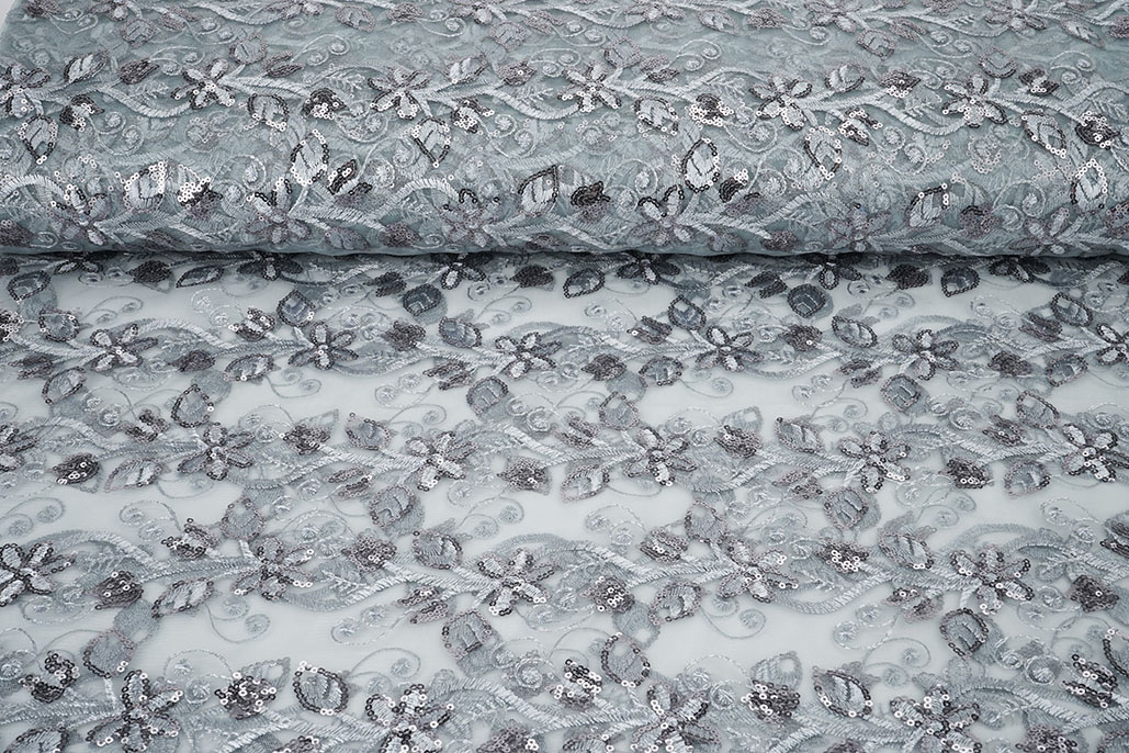 Mesh Embroidered Sequins Melissa Grey