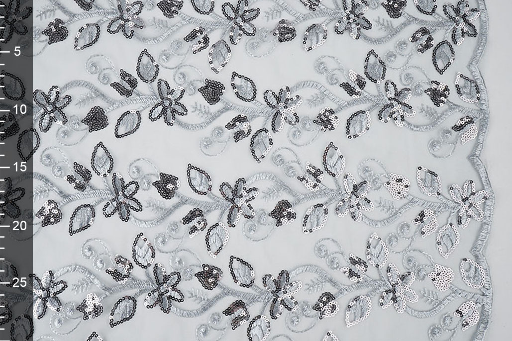 Mesh Embroidered Sequins Melissa Grey