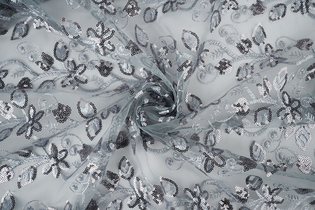 Mesh Embroidered Sequins Melissa Grey