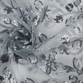 Netz Bestickt Pailletten Melissa Grau