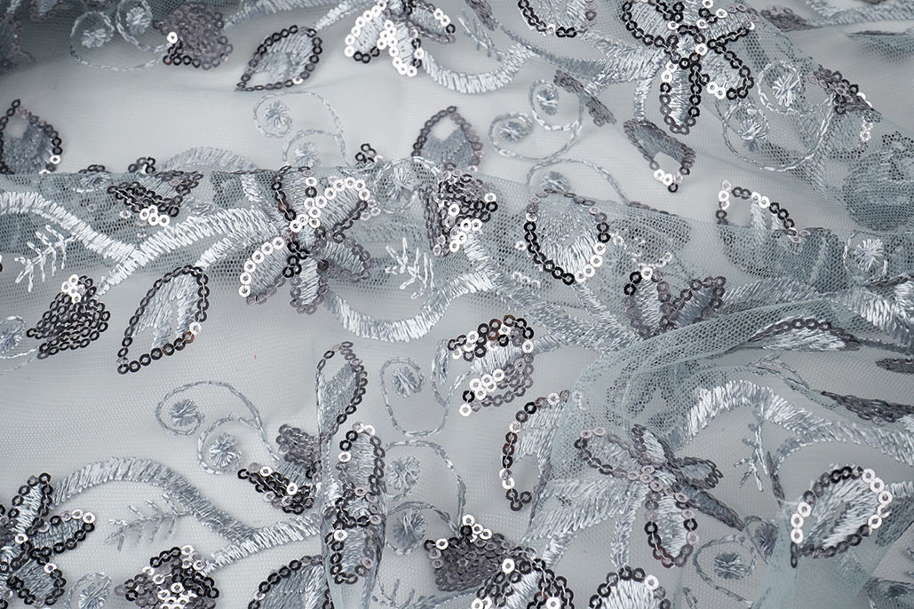Mesh Embroidered Sequins Melissa Grey
