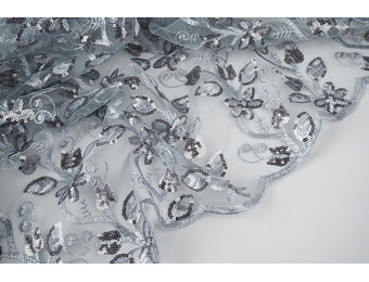 Netz Bestickt Pailletten Melissa Grau