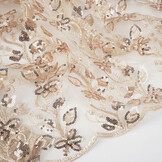 Netz Bestickt Pailletten Melissa Beige