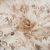 Mesh Embroidered Sequins Melissa Beige