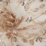 Mesh Embroidered Sequins Melissa Beige