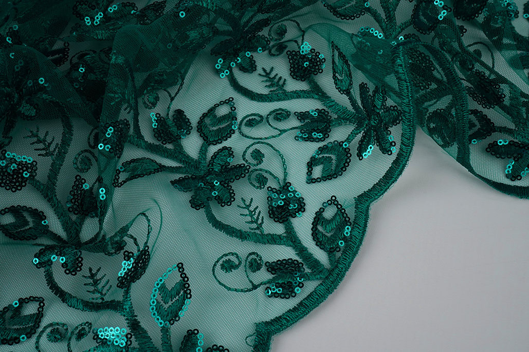 Mesh Embroidered Sequins Melissa Sea Green