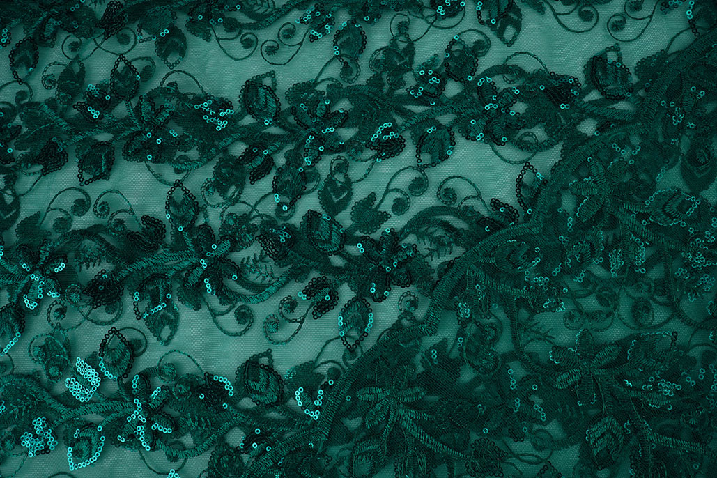 Mesh Embroidered Sequins Melissa Sea Green