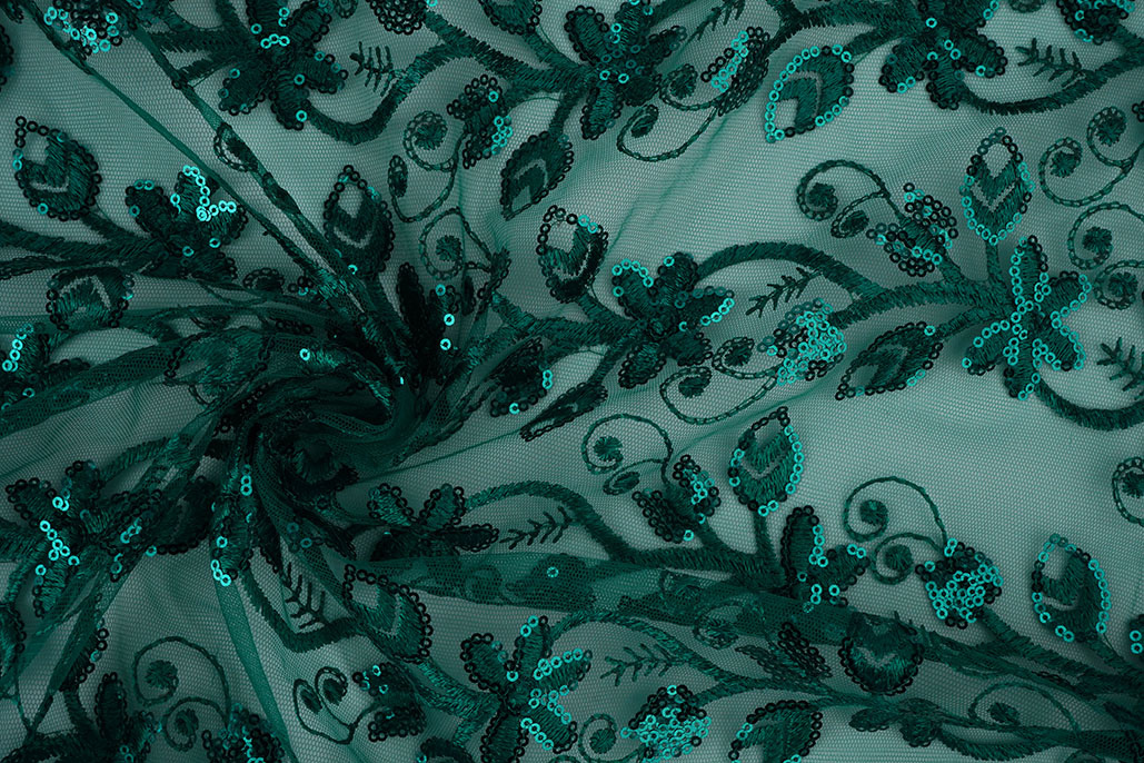 Mesh Embroidered Sequins Melissa Sea Green